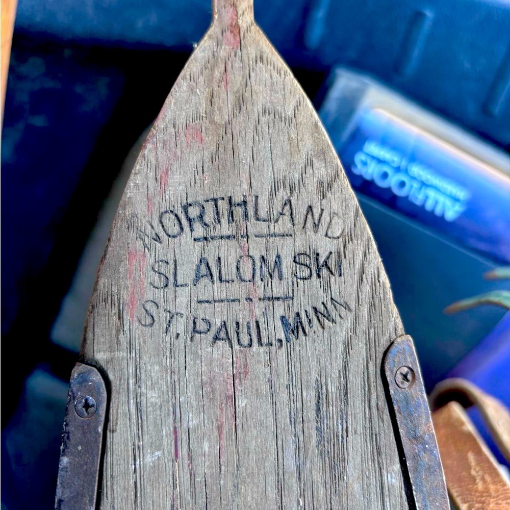 Vintage wooden skis for decoration